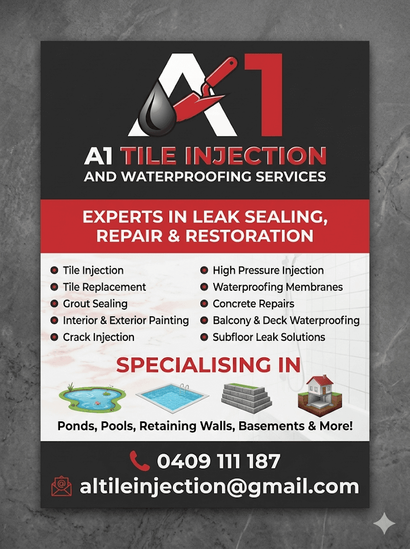 A1 tile injection and waterproofing services waterproofing work in Machans Beach