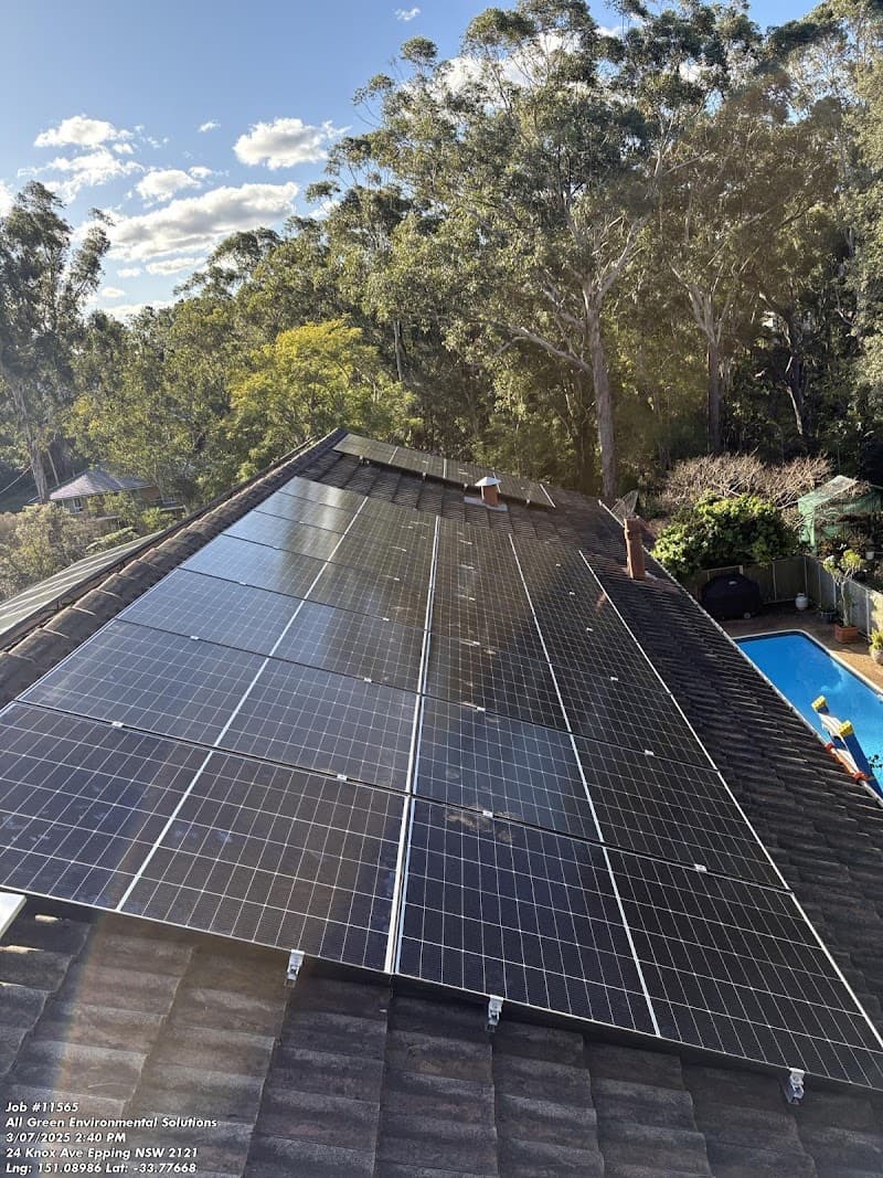 All Green Environmental Solutions solar panel installation work in West Gosford