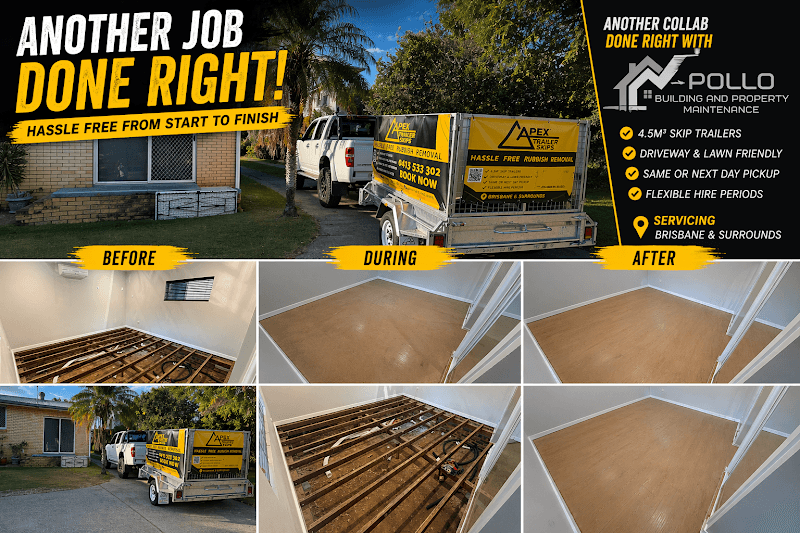Apex Trailer Skips rubbish removal work in Redcliffe