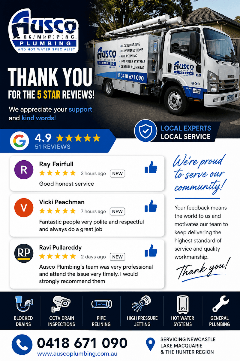Ausco Plumbing Plumbing and Hot Water Specialist plumber work in Macquarie Hills