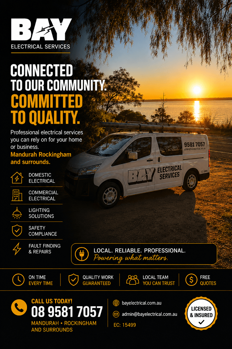 Bay Electrical Service electrician work in Mandurah