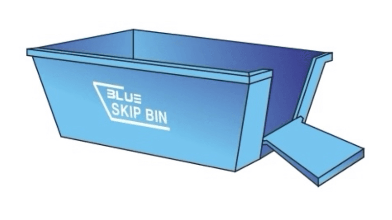 Blue Skip Bin rubbish removal work in Revesby