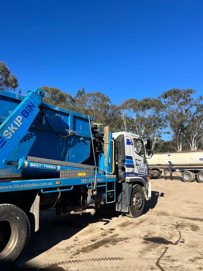 Blue Skip Bin rubbish removal work in Revesby
