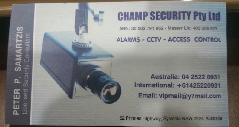 Champ Security Consultants security & cctv work in Sylvania