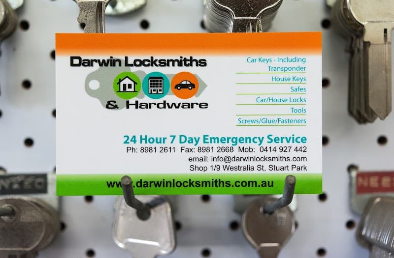 Darwin Locksmiths & Hardware locksmith work in Stuart Park