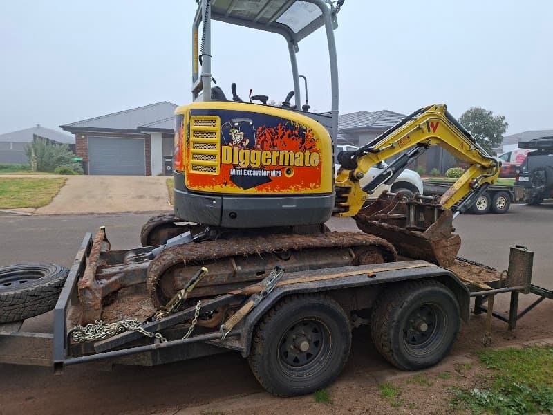 Diggermate Mini Excavator Hire Bendigo demolition work in Eaglehawk