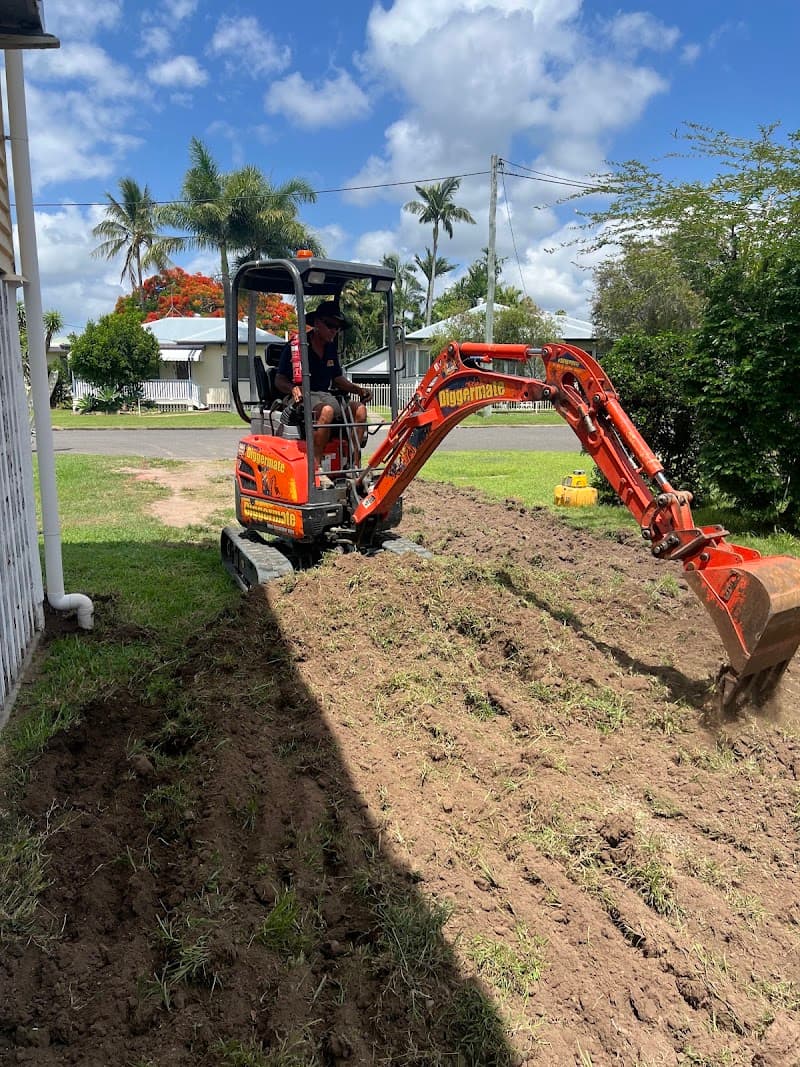 Diggermate Mini Excavator Hire Rockhampton concreting work in Berserker