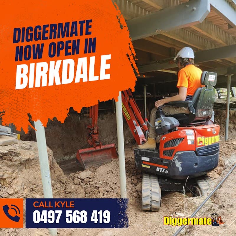 Diggermate Mini Excavator Hire Rockingham demolition work in Rockingham