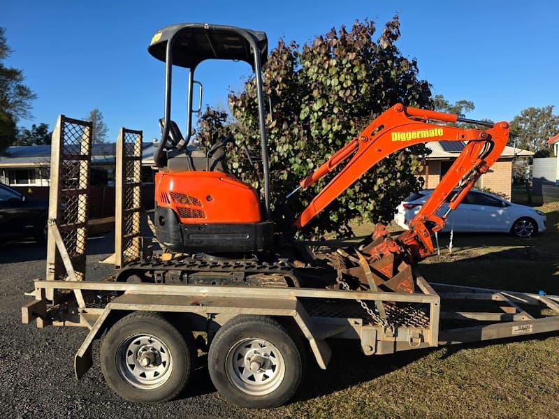 Diggermate Mini Excavator Hire Toowoomba North demolition work in Gowrie Junction