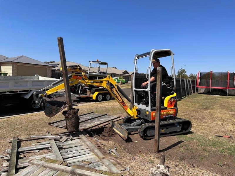 Diggermate Mini Excavator Hire Toowoomba South demolition work in East Toowoomba
