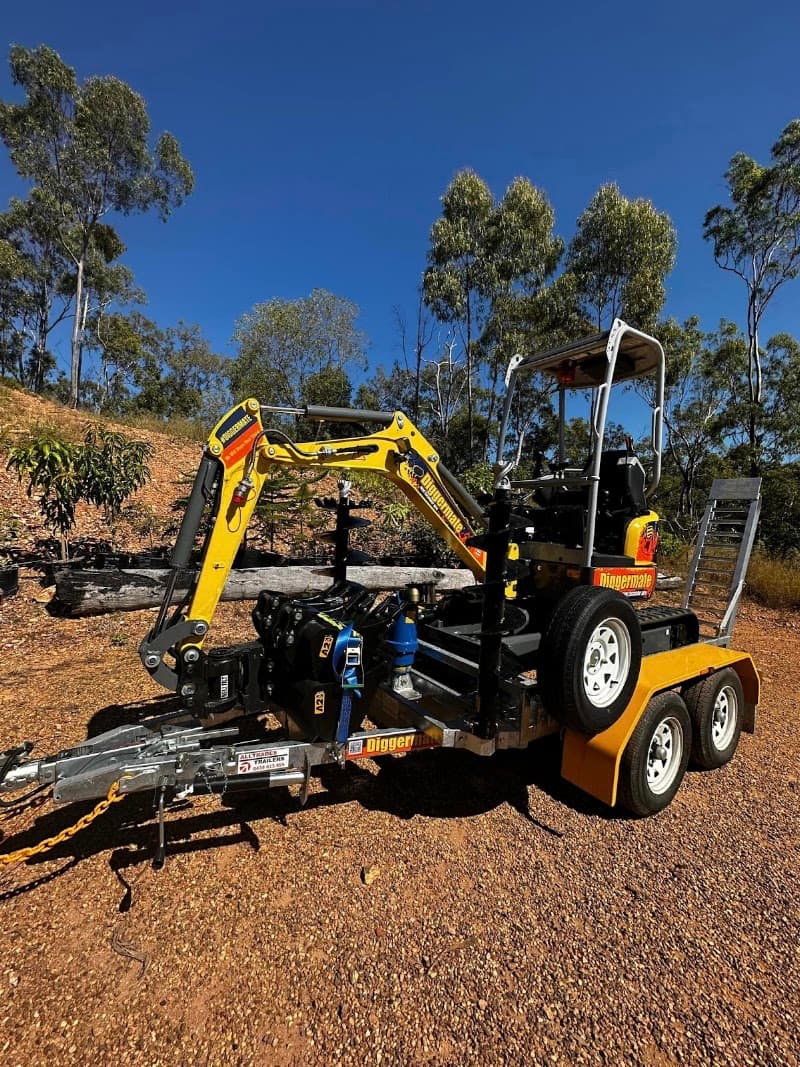 Diggermate Mini Excavator Hire Yeppoon demolition work in Bondoola