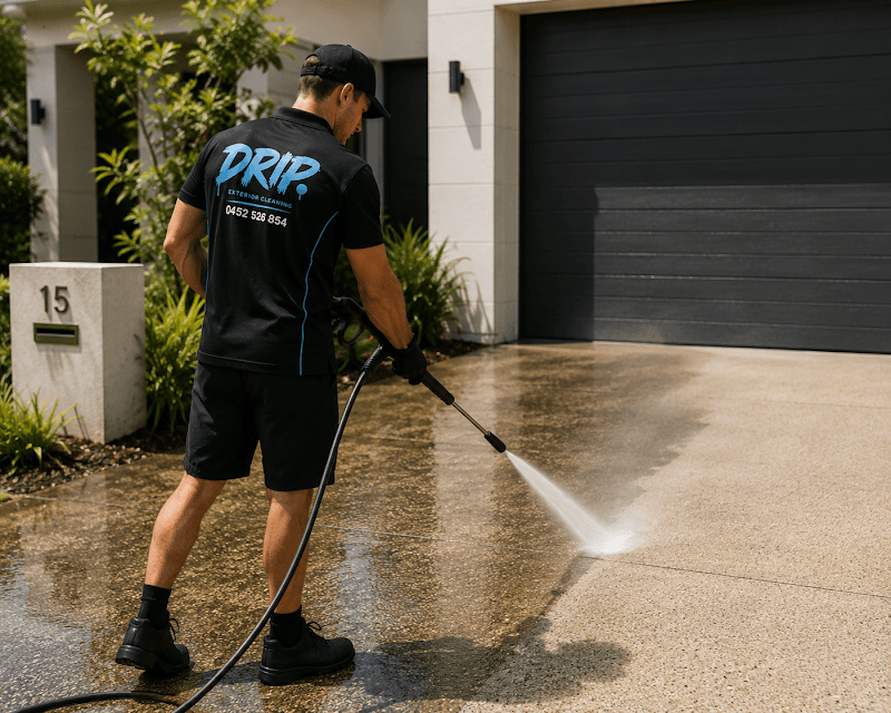 Drip Exterior Cleaning pressure washing work in Caringbah