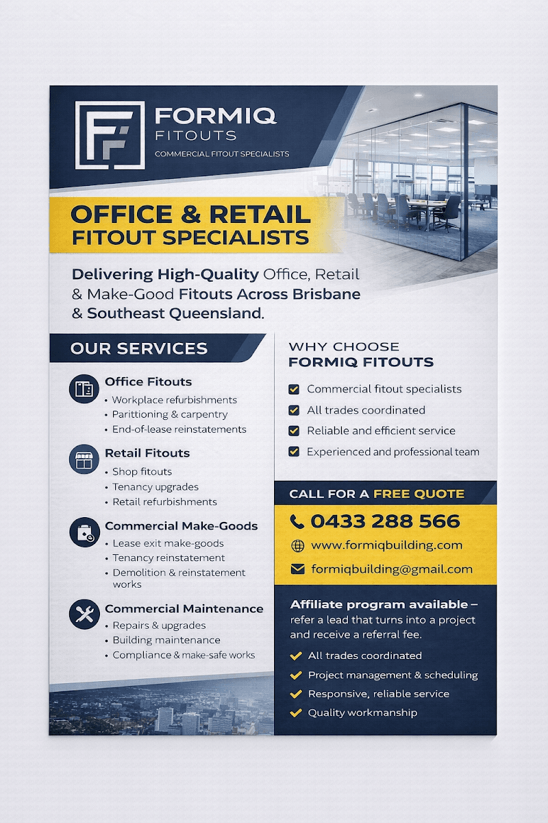 Formiq Fitouts and Building waterproofing work in Mount Cotton