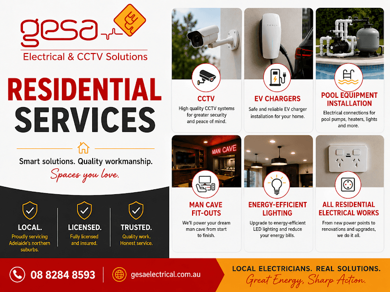 GESA Electrical & CCTV Solutions solar panel installation work in Angle Vale