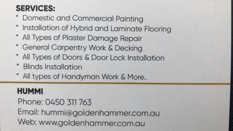 Golden Hammer Home Maintenance handyman work in Springfield