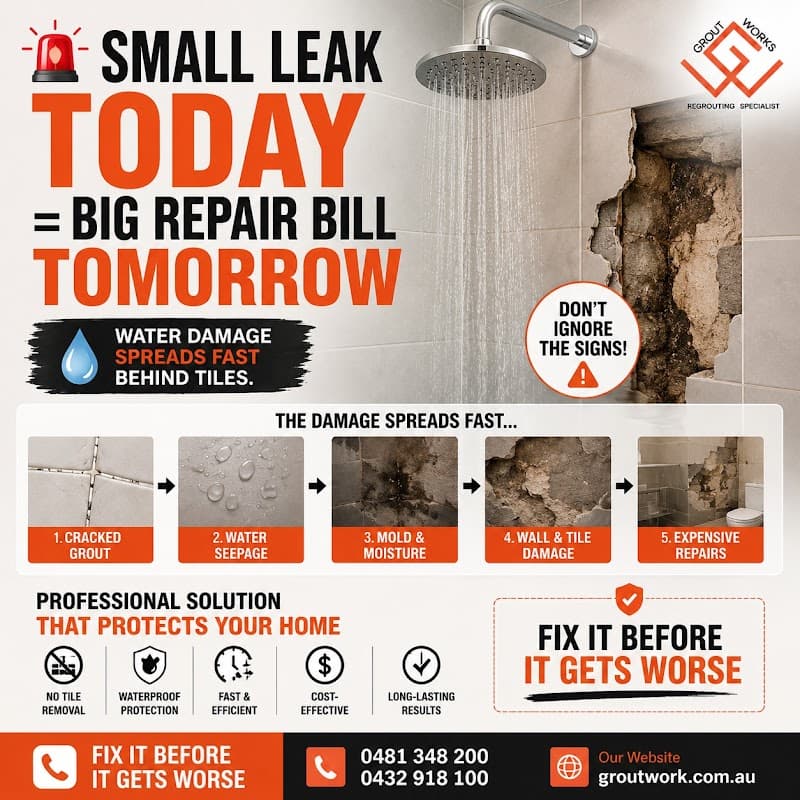 Grout Works - Tile & Shower Regrouting Specialist waterproofing work in Dandenong