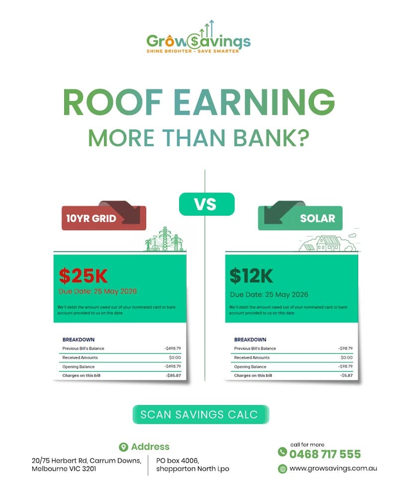 Grow Savings - Solar Installer Melbourne solar panel installation work in Carrum Downs