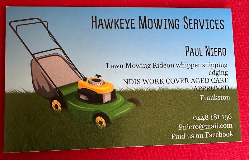 Hawkeye Mowing services lawn care work in Frankston