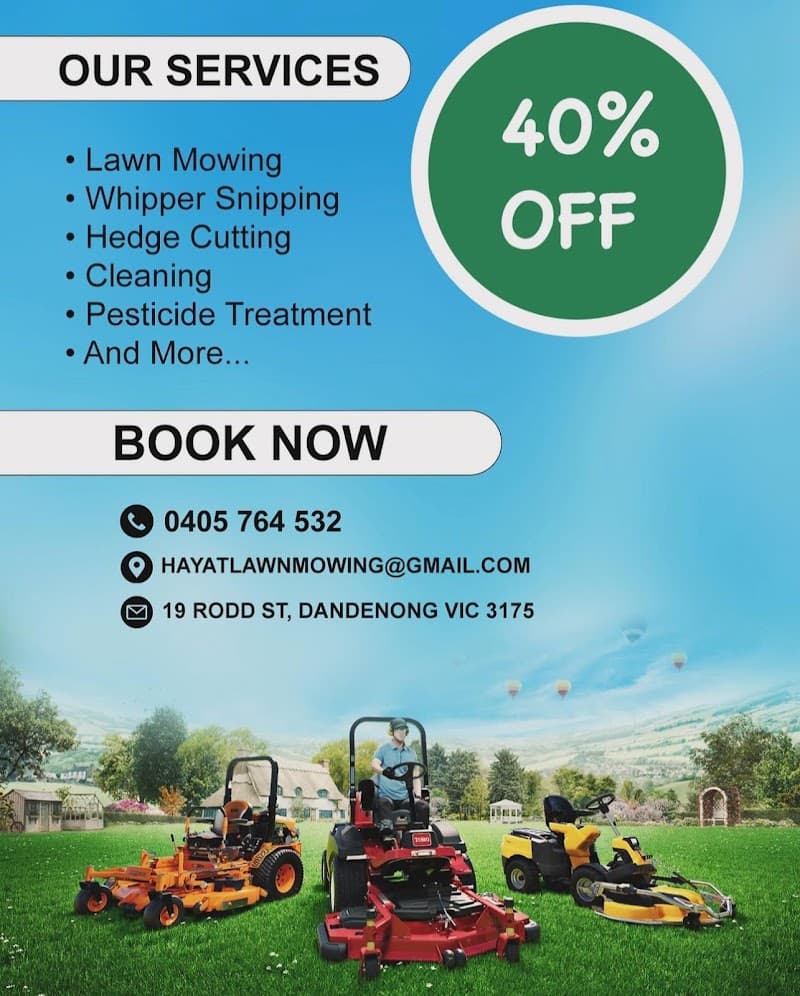 Hayat Lawn Mowing gardening work in Dandenong