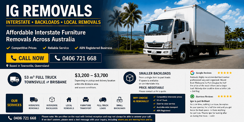 IG- Removals removalist work in Garbutt