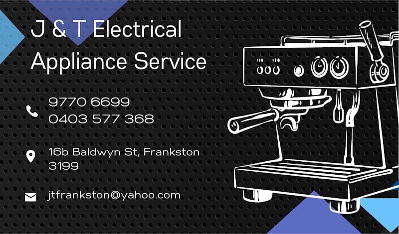J & T Electrical - Breville - Delonghi - KitchenAid - Kenwood - Authorised Repair Agent & Specialist - Coffee Machine & Mixer appliance repair work in Frankston