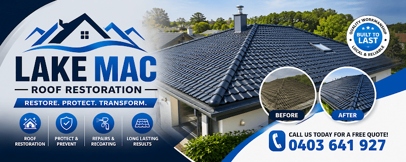 Lake Mac Roof Restoration gutter cleaning work in Swansea
