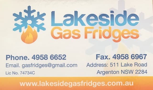 Lakeside Gas Fridges appliance repair work in Argenton