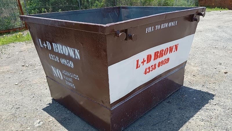 L&D Brown Skip Bin Hire rubbish removal work in Wyong