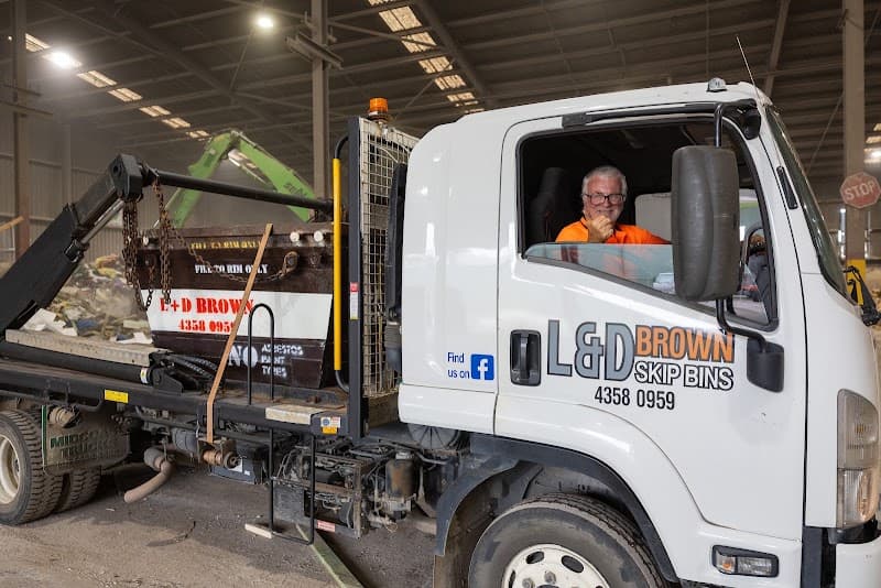 L&D Brown Skip Bin Hire rubbish removal work in Wyong