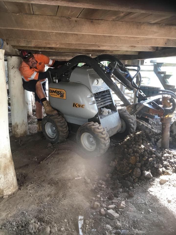 Leon's Dingo and Excavator Hire demolition work in Bouldercombe