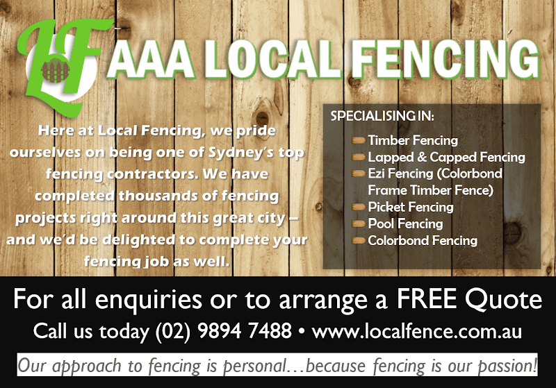Local Fence fencing work in Parramatta