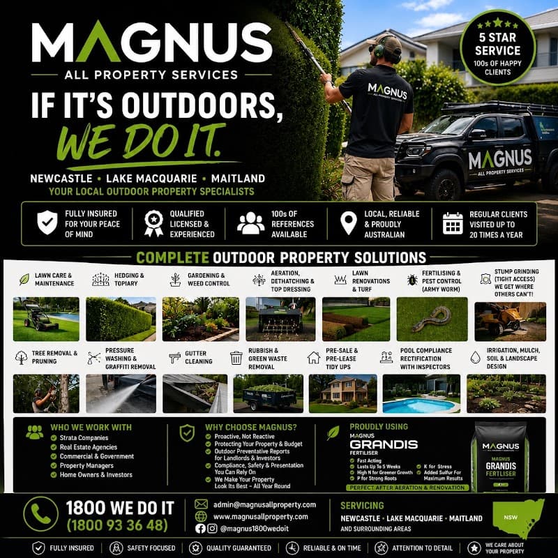 Magnus All Property Services gardening work in Waratah