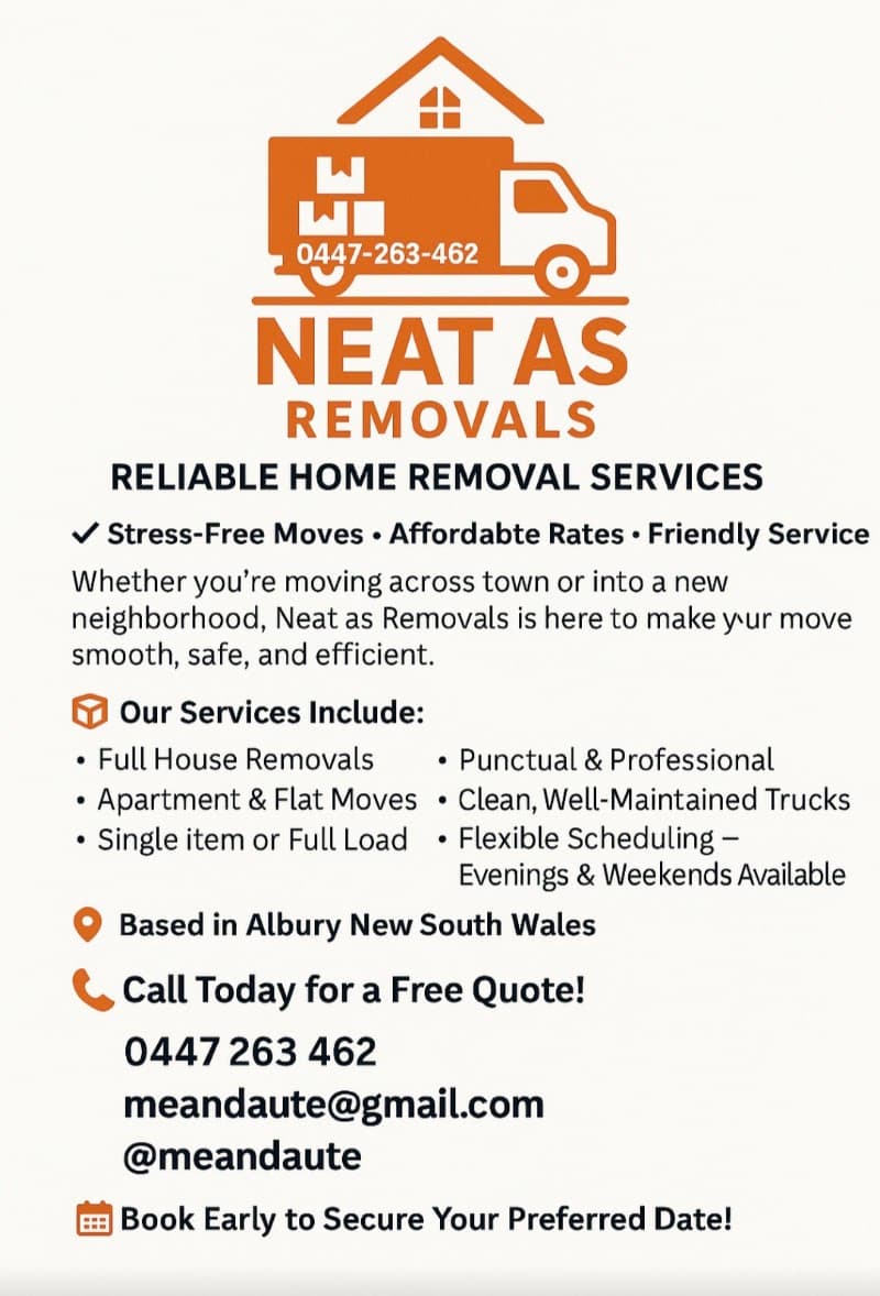 Neat As Removals removalist work in Lavington
