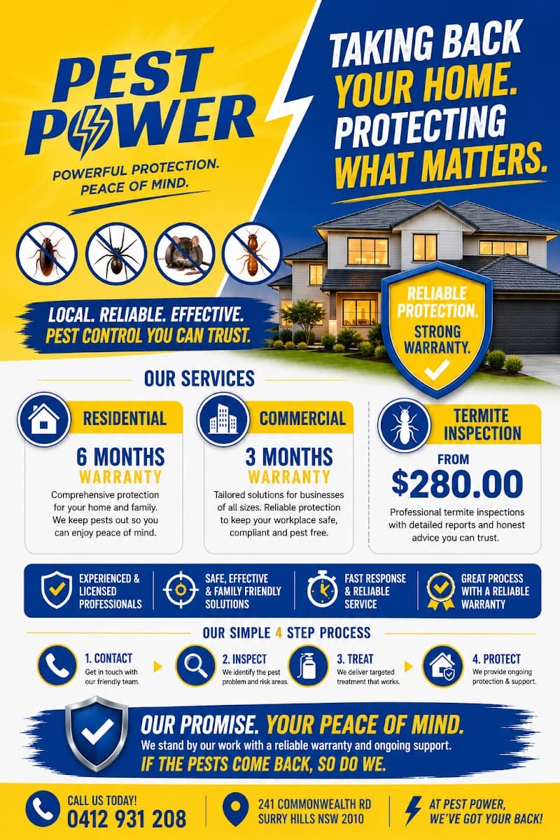 Pest Power Sydney | General Pest Control and Termite Treatment Specialist pest control work in Surry Hills