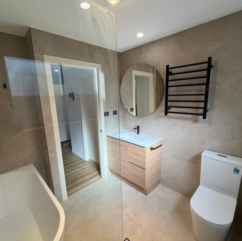 Prestige Plumbing and Building bathroom renovation work in Latham