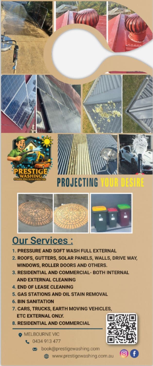 Prestige Washing : Pressure and Soft Washing Services pressure washing work in Clyde North
