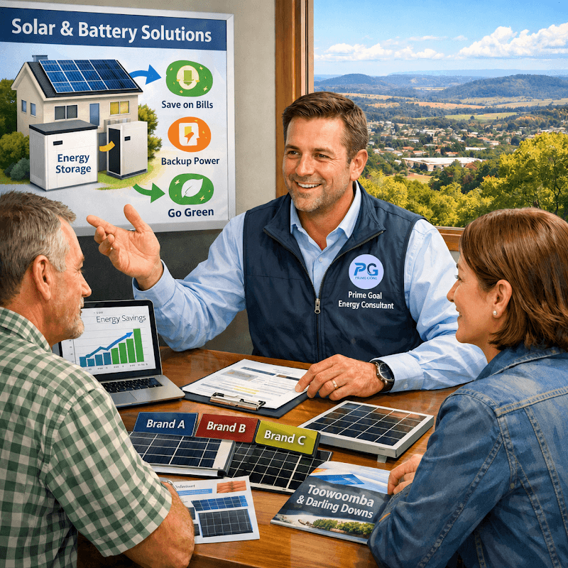 Prime Goal - Local Solar Energy Consultancy Services Toowoomba solar panel installation work in Westbrook