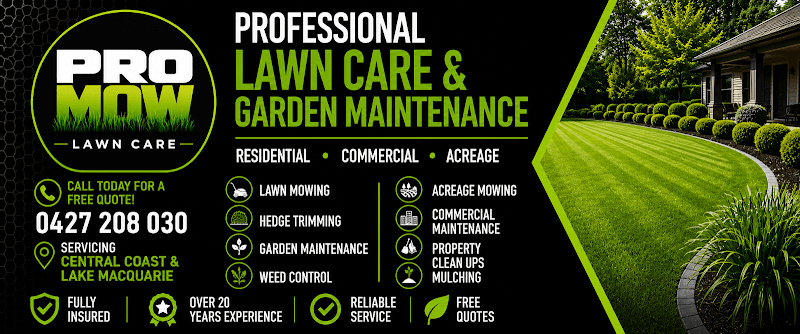 ProMow Lawn Care lawn care work in Morisset