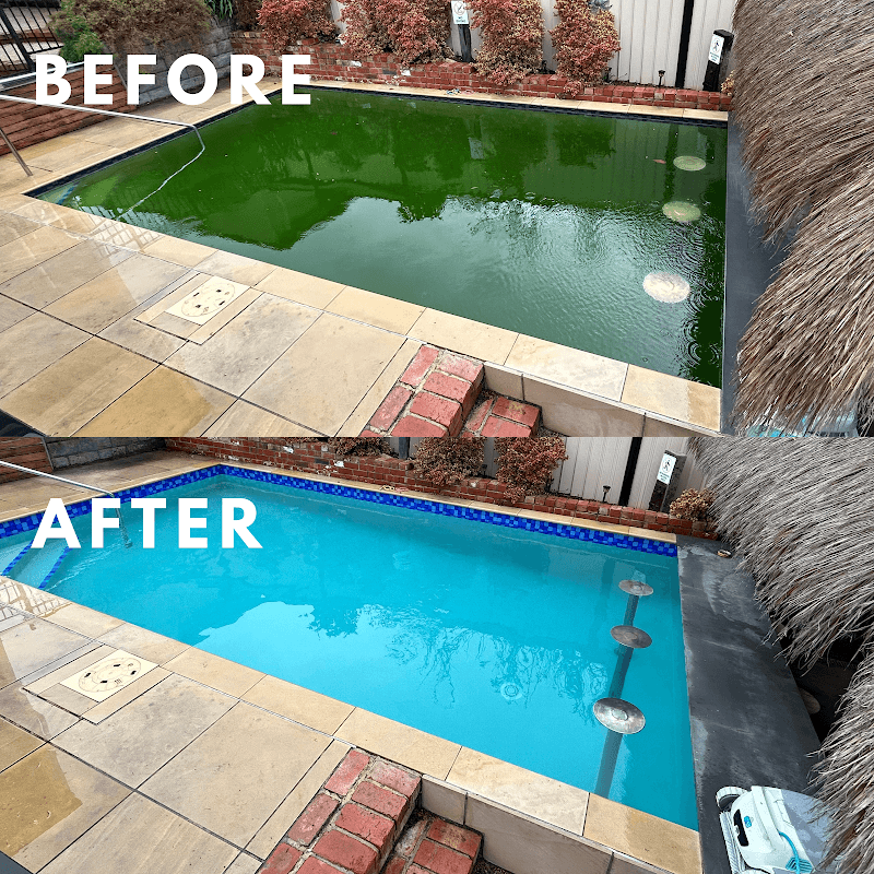 Striking Pool Care pool maintenance work in Greensborough