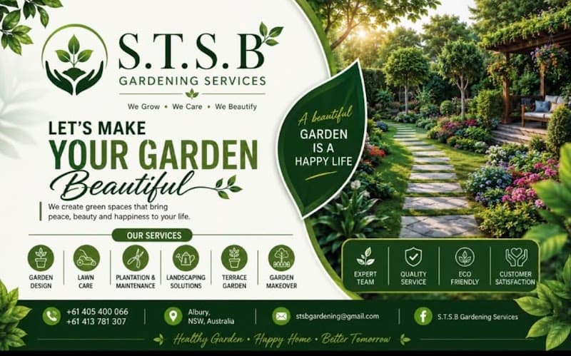 STSB lawn mower landscaping work in East Albury