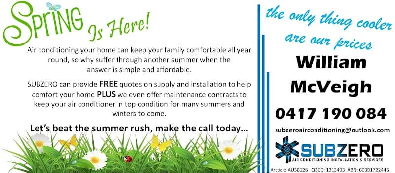Sub-Zero Airconditioning, Installation & Services air conditioning work in Warwick