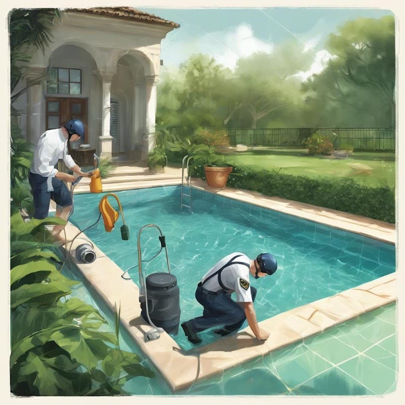 Swimming Pool Leak Detection Services pool maintenance work in Midvale