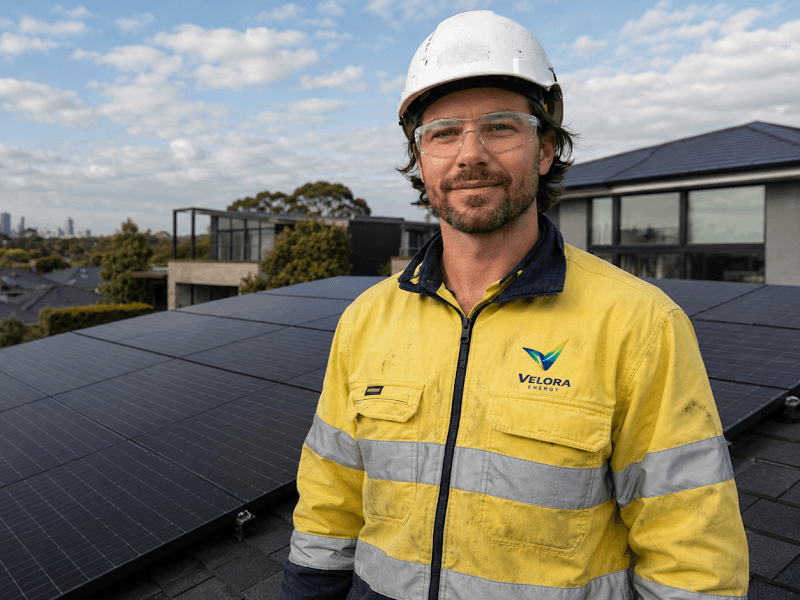 Velora Energy solar panel installation work in Melbourne