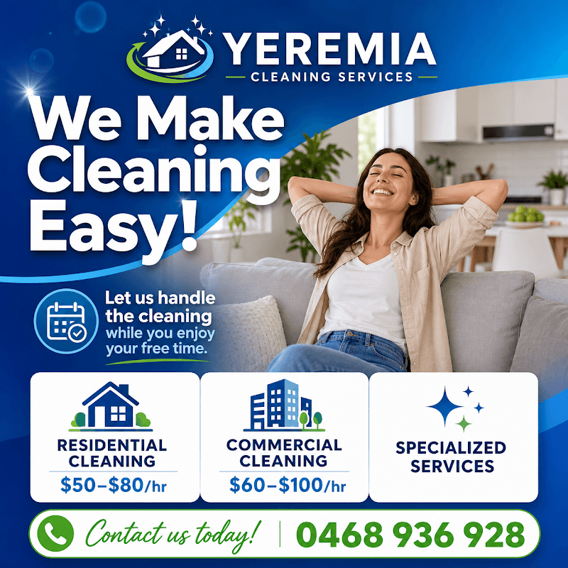 Yeremia Cleaning Services cleaning work in Andrews Farm